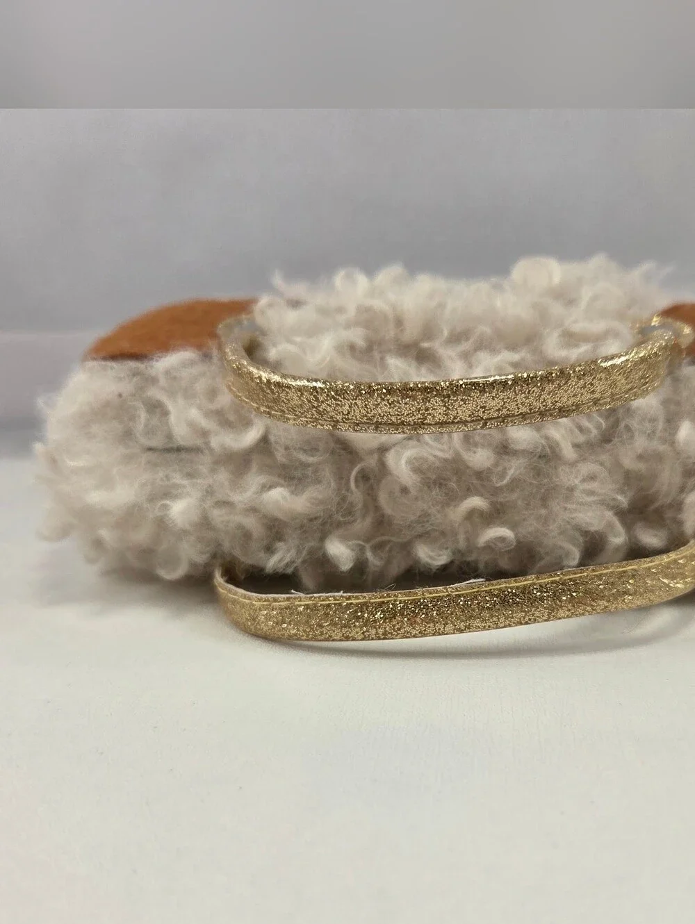Wonder Nation Faux Fur Puppy Dog Eyeglasses Case Cream Gold Poodle